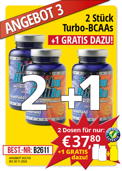  November-Angebot 3:  Turbo BCAAs 2 Dosen + 1 gratis dazu
