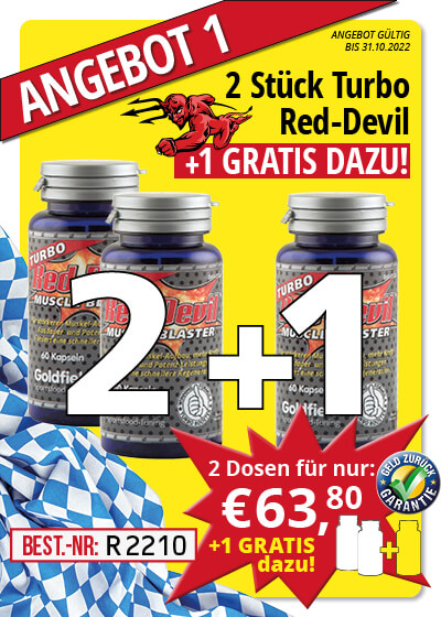  Oktober-Angebot 1:  Turbo Red-Devil 2 Dosen + 1 gratis dazu
