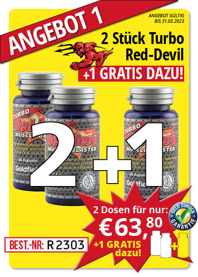  März-Angebot 1:  Turbo Red-Devil 2 Dosen + 1 gratis dazu