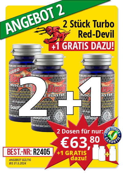  Mai-Angebot   2 : Turbo Red-Devil 2 Dosen + 1 gratis dazu