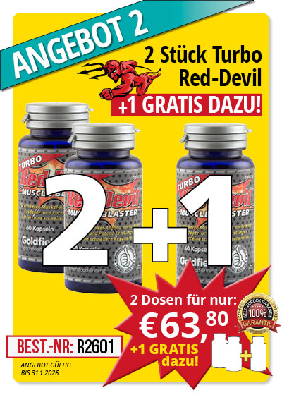   Januar-Angebot 2:  Turbo Red-Devil 2 Dosen + 1 gratis dazu 