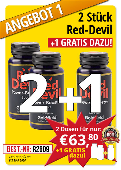  September-Angebot 1:  Red Devil 2 Dosen + 1&nbsp; Dose gratis dazu