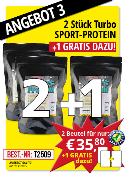  September-Angebot 3:  Turbo Sport Protein 2 Beutel + 1 gratis dazu