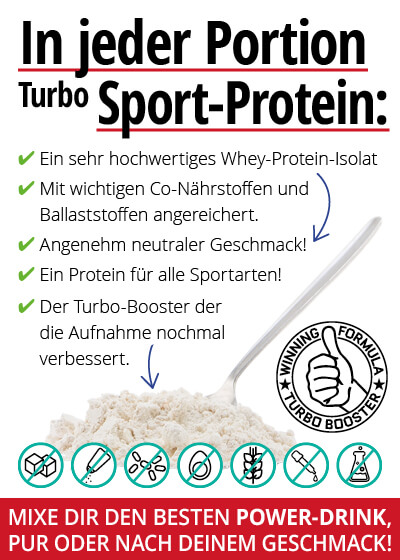  Mai-Angebot 3:  Turbo Sport Protein 500g 2+1 Beutel gratis + 1 Dose Turbo Enzym Plus gratis dazu Bild 2