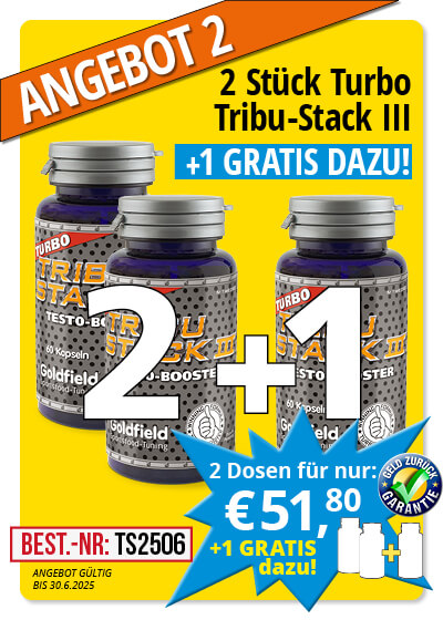   Juni-Angebot 2:  Turbo Tribu-Stack III 2 Dosen + 1 gratis dazu 