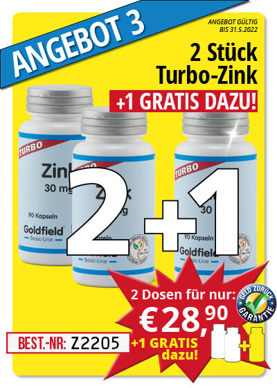  Mai-Angebot 3:  Turbo Zink 2 Dosen + 1 gratis dazu